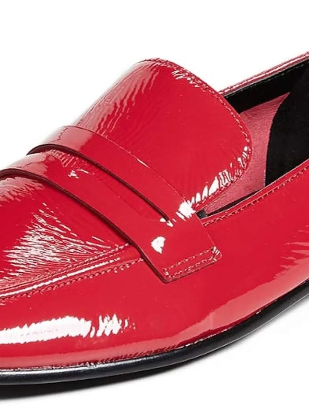 Kate Spade “Genevieve” crinkle parent loafers in Maraschino Red